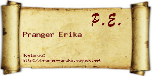 Pranger Erika névjegykártya